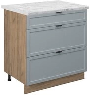 Vicco Unterschrank Fame-Line, Hellblau-grau/Goldkraft Eiche, 80 cm mit 3...