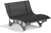 HOME DELUXE Doppelliege WPC Wellenliege NIRA - 50,5 /105 x 148 x 152 cm, 50,5 /105 x