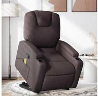 vidaXL Massagesessel, Massagesessel mit Aufstehhilfe Dunkelbraun Stoff