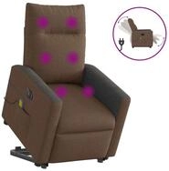 vidaXL Massagesessel, Elektrischer Massagesessel mit Aufstehhilfe Braun Stoff