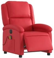 vidaXL Sessel Massagesessel Elektrisch Rot Kunstleder (1-St)