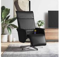 vidaXL Sessel vidaXL Massagesessel mit Fu&szlig;teil Schwarz Kunstleder
