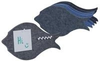 relaxdays Pinnwand Bunte Filzpinnwand Fische 6er Set