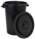 BURI Regentonne Universaltonne 100L schwarz +Deckel Regentonne Abfallbeh&auml;lter