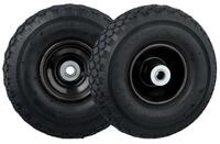 relaxdays Sackkarren-Rad Sackkarrenrad 2er Set 3.00-4, Schwarz-Schwarz