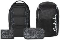 Satch Schulranzen Schulrucksack-Set PACK Street Ink 4-teilig (4-teilig), ergonomisch,