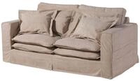 Massivmoebel24 Sofa SOFAS, Hussensofa 2-Sitzer 196x108x76 beige KINGSTON