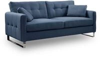 xonox.home 2,5-Sitzer, Sofa aus Flachgewebe in dunkelblau inkl. Zierkissen B/H/T: