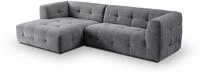 xonox.home Ecksofa, Sofa in L-Form Recamiere links aus Webstoff in grau 292x72x161cm