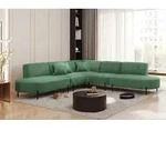 Fun M&ouml;bel Ecksofa Sofa VALENCIA Seite universal in Stoff, Rundumbezug gr&uuml;n