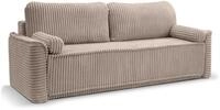 xonox.home Schlafsofa, 3 Sitzer aus Cord in grau-beige inkl. Zierkissen B/H/T:
