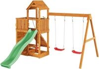 FUNGOO Spielturm FLOPPI, mit Rutsche, Doppelschaukel, Kletterwand, Teleskop,...