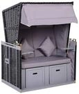 Outsunny Strandkorb Doppelte Sonnenliege mit Dach, BxTxH: 118x190x150 cm,...