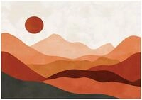 Wallarena Fototapete Art Deco Berge - Mehrfarbig - Modern - Vlies -...