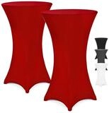 Detex Stehtischhusse, 60cm Rot 2er Set Rund Stehtisch Hussen Bezug &Uuml;berwurf