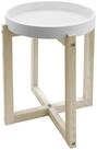 Spetebo Beistelltisch Couchtisch Holz rund mit Tischplatte im Tablett Design...