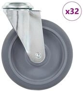 vidaXL Schwerlastrolle 32 Stk. Lenkrollen mit Bolzenloch 125 mm, (32-St)
