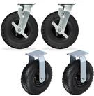 relaxdays Schwerlastrolle Bockrolle und Lenkrolle Set 3.00-4, Schwarz-Silber