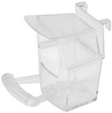 Nobby Futter- und Wasserspender Futternapf mit Sitzstange transparent