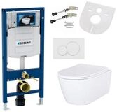 GEBERIT Tiefsp&uuml;l-WC GEBERIT-AL5513-SET, Sp&uuml;lrandloses H&auml;nge-WC mit Softclose