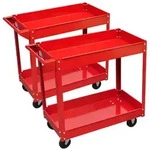 vidaXL Rollwagen Werkstattwagen 2 Stk. 100 kg 2 Etagen, (2 St) rot