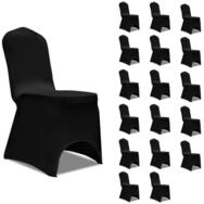vidaXL Hussen-Set Stretch-Stuhlhussen Schwarz 18 Stk.