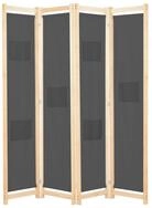 vidaXL Raumteiler 4-teiliger Raumteiler Grau 160 x 170 x 4 cm Stoff, 4-tlg.