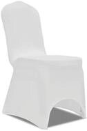 vidaXL Hussen-Set Stretch-Stuhlhussen 100 Stk. Wei&szlig;