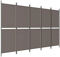 vidaXL Paravent, 5-tlg. Raumteiler Anthrazit 250x200 cm Stoff
