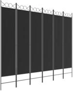 vidaXL Paravent, 6-tlg. Raumteiler Schwarz 240x200 cm Stoff