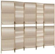 vidaXL Raumteiler Paravent 5-tlg. Beige Poly Rattan, 1-tlg.
