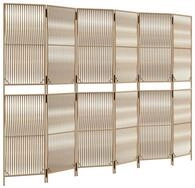 vidaXL Paravent, Raumteiler 6-tlg. Beige Poly Rattan