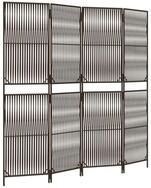 vidaXL Paravent, Raumteiler 4-tlg. Braun Poly Rattan