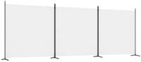 vidaXL Paravent, 3-tlg. Raumteiler Wei&szlig; 525x180 cm Stoff