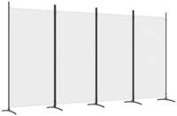 vidaXL Paravent, 4-tlg. Raumteiler Wei&szlig; 346x180 cm Stoff