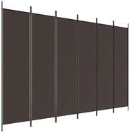 vidaXL Paravent, 6-tlg. Raumteiler Braun 300x200 cm Stoff