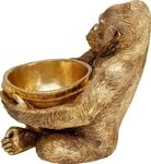 Kare Design Dekofigur Gorilla Holding Bowl Gold 4