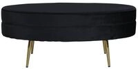 Venture Home Pouf Otto Pouf, Hocker Velour schwarz, Messing. (1-St)