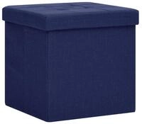 vidaXL Hocker Hocker mit Stauraum Blau Leinenoptik (1 St)
