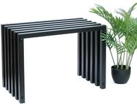 DanDiBo Gartenbank Metall Massiv Wetterfest Schwarz 60-120 cm Sitzbank Ela...