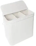 relaxdays W&auml;schekorb Bambus W&auml;schekorb mit Deckel, wei&szlig;, 150 L wei&szlig; 61 cm x...