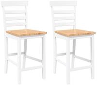 vidaXL Barhocker Barhocker 2 Stk. Wei&szlig; Massivholz Gummibaum (2 St)