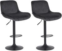 CLP Barhocker Solon (Set, 2 St., 2er), Samt- oder Stoffbezug, matt-schwarzes Metall