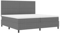 vidaXL Bett LED Boxspringbett Hellgrau und Wei&szlig; 200 x 200 cm Cordstoff (1-tlg)
