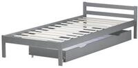 Homestyle4u Bettschubkasten Bettkasten Holz Schublade Bettauszug Grau mit Rollen