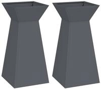 vidaXL Blumentopf S&auml;ulen Pflanzer 2 pcs Anthrazit 35 x 35 x 73 cm (2 St)