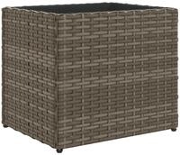vidaXL Blumentopf Pflanzk&uuml;bel Grau 36x30x32 cm Poly Rattan (1 St)