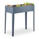 relaxdays Hochbeet Graues Hochbeet aus Metall schmal