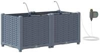 vidaXL Blumentopf Garten-Pflanzgef&auml;&szlig; 2 pcs Hellgrau 80 x 40 x 37,5 cm...