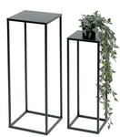 DanDiBo Blumenhocker Metall Schwarz Eckig Blumenhocker Beistelltisch 2er Set